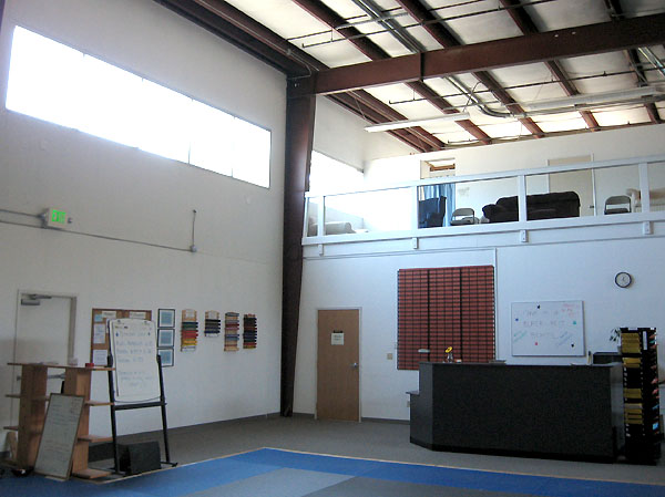 Administration area downstairs at Fiedlers, with changing rooms and observation  space upstairs